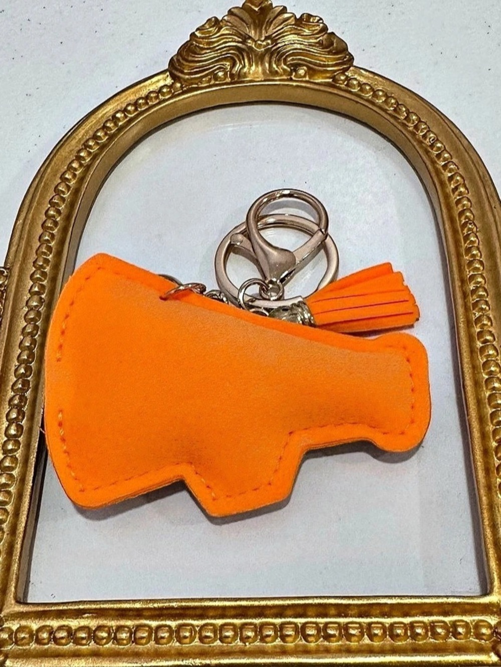 New Orange Rhinestone Cheerleader Keychain - Picture 2 of 5